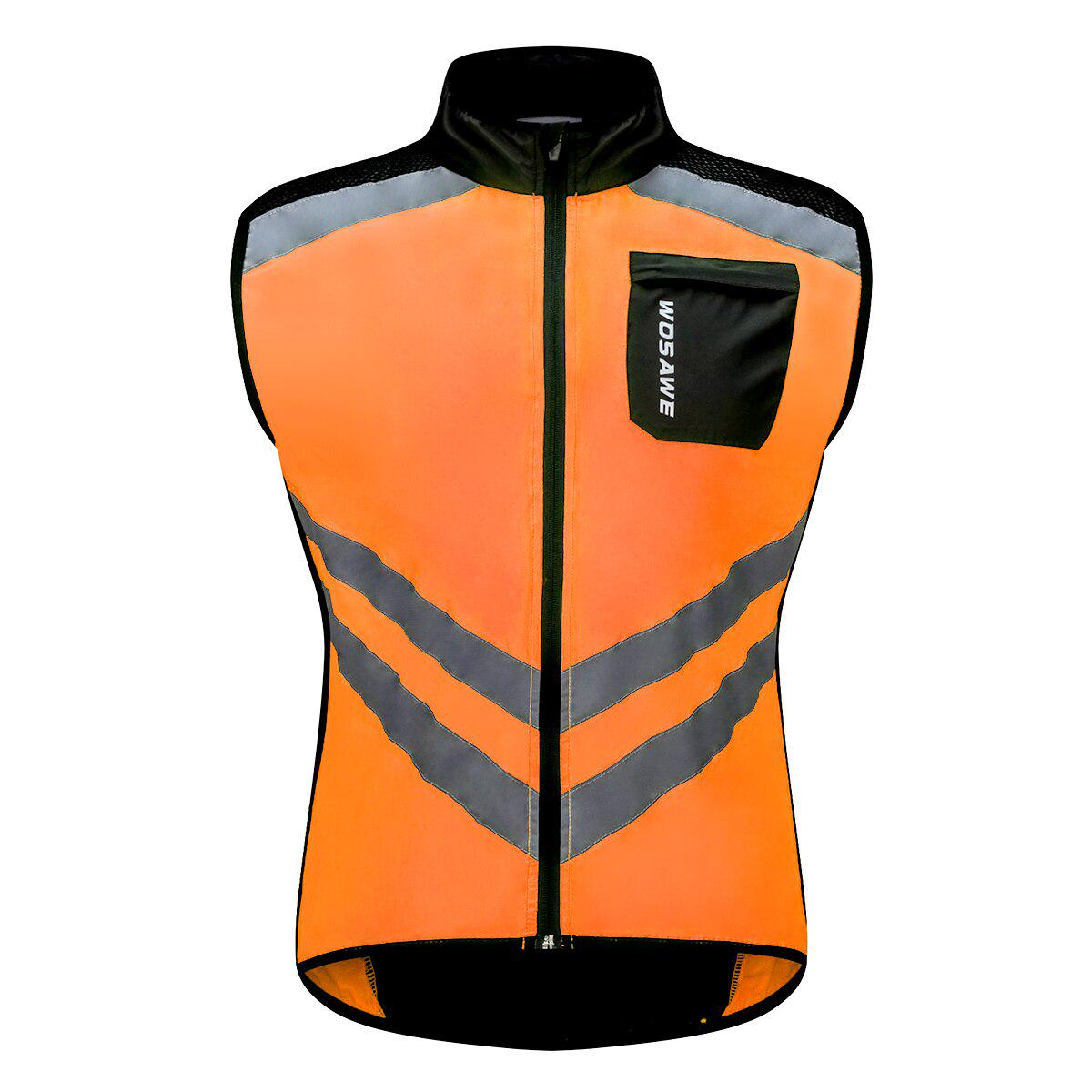 WOSAWE Fahrradweste MTB Fahrrad Reiten Sport Reflektierende Top Kleidung Winddichte Warnweste L orange