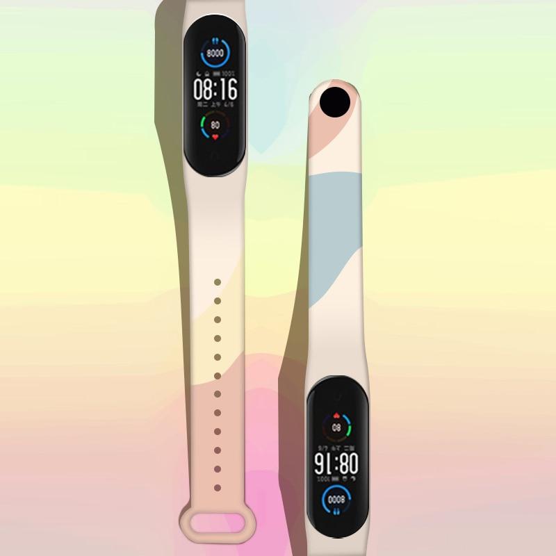 Morandi Color Starp für Xiaomi Mi Band 6 5 3 4 Silikon-Sportarmband für Mi Band 3 4 5 6 Handgelenkschlaufe für Amazfit Band 5 Armband verstellbarer Riemen For Mi band 3 4