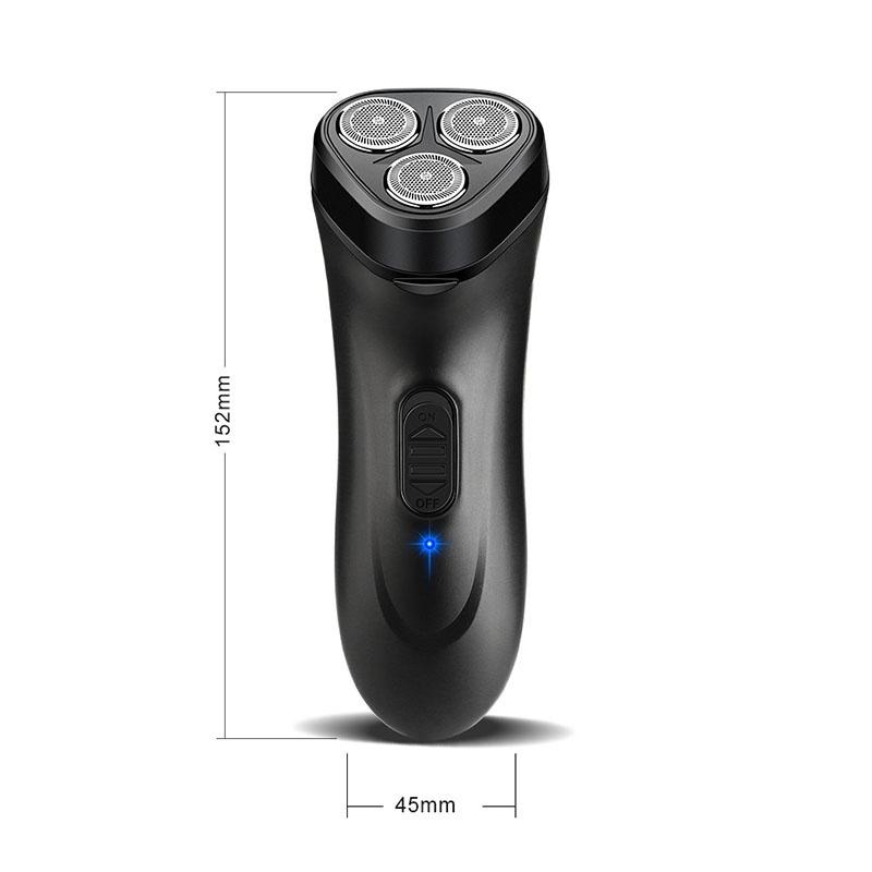 Neuer elektrischer Rasierer, wiederaufladbarer USB-Rasierer für Herren, tragbarer Rasierer mit drei Köpfen 1set schwarz