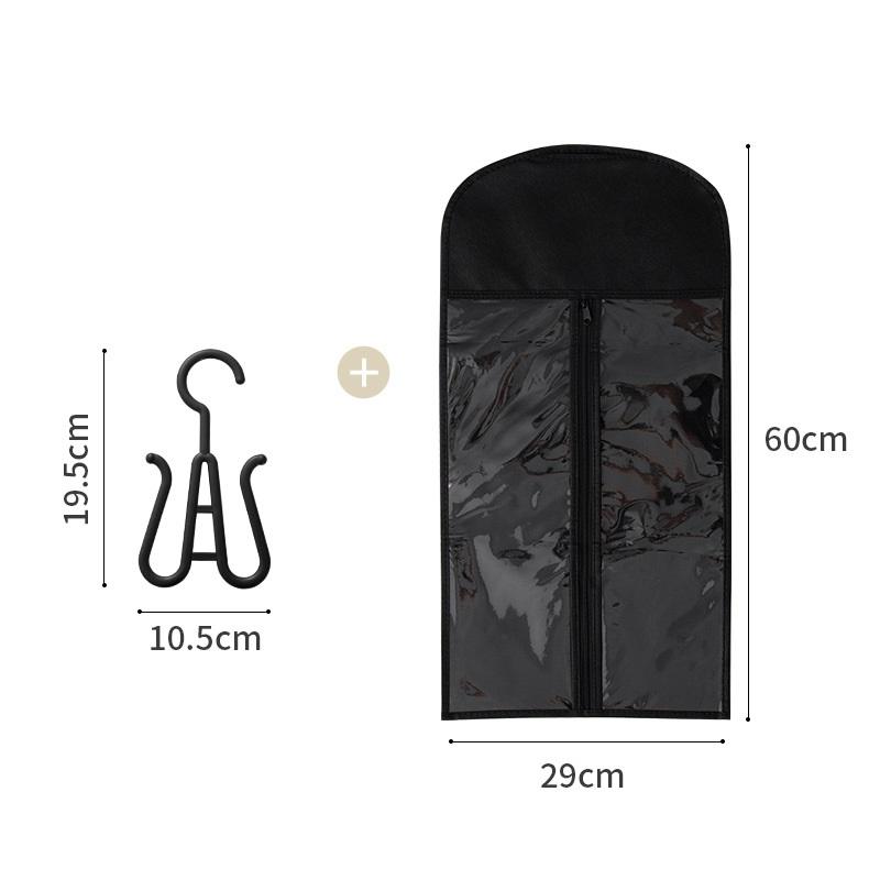 1 Set Perücken-Aufbewahrungstasche mit Kleiderbügel Haartaschen mit Kunststoff-Kleiderbügel für Haare Schwarzer Perücken-Organizer Kleiderbügel für mehrere Perücken