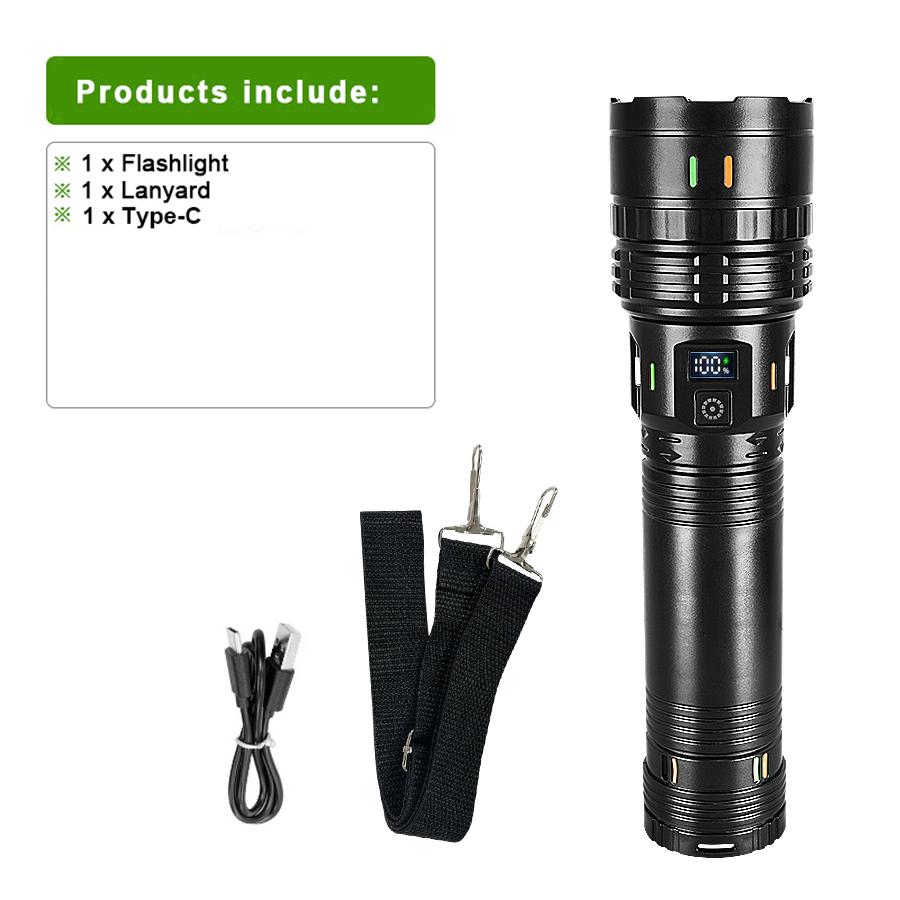 680000LM Leistungsstärkste LED-Taschenlampe Starkes Licht 2000M Taschenlampe Typ-c Wiederaufladbare LED-Taschenlampen Camping Angellampe