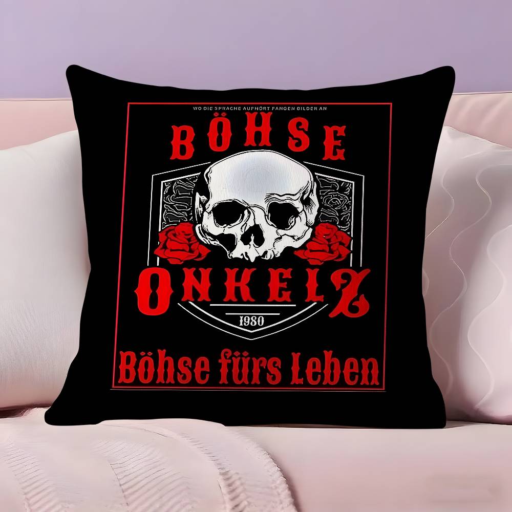 Band B-Bohse O-Onkelz Kissenbezug Ultraweicher Hautfreundlicher Stoff Wolkenähnlicher Komfort & Verdeckter Reißverschluss 12x12Inch