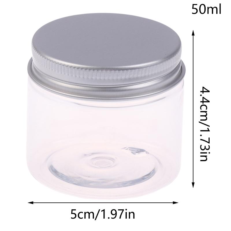 Leere Kunststoff Kosmetik Make-Up Jar Töpfe Transparent Probe Flaschen Lidschatten Creme Lippenbalsam Container 50ML