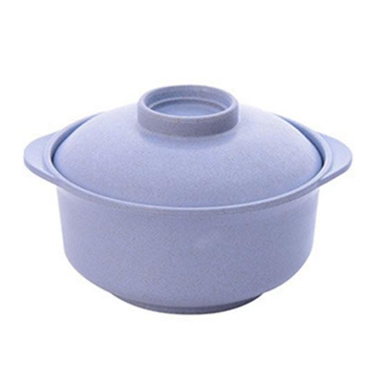 Sichere Instant-Nudelschüssel, hitzebeständig, leicht zu reinigen, unzerbrechlich, leichte Schüssel mit Griff für Nudeln blau