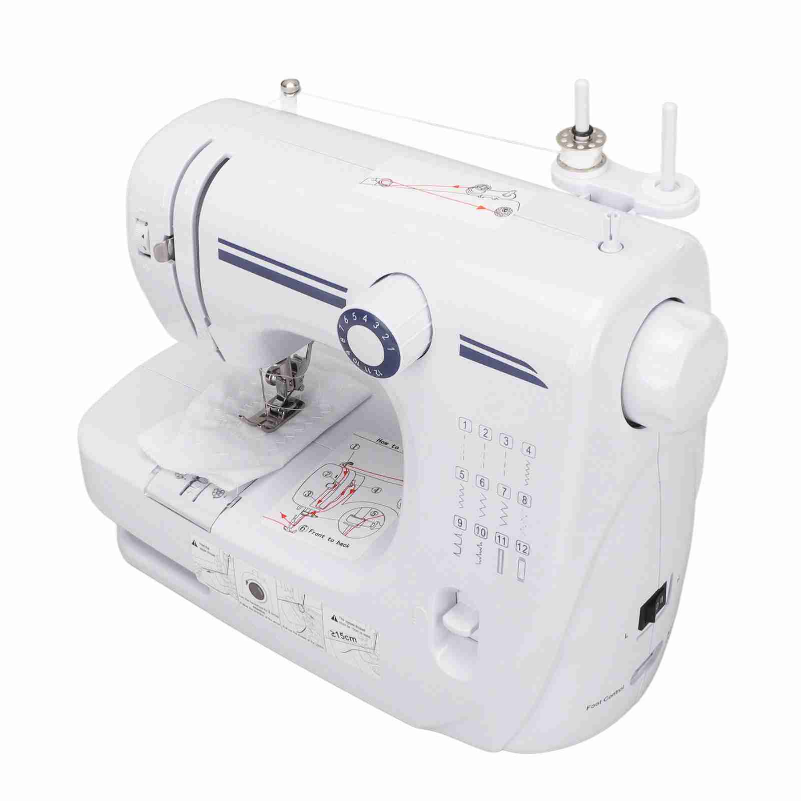Mini-Nähmaschine, 12 Stiche, multifunktionale elektrische Desktop-Nähmaschine für den Heimgebrauch UK Plug
