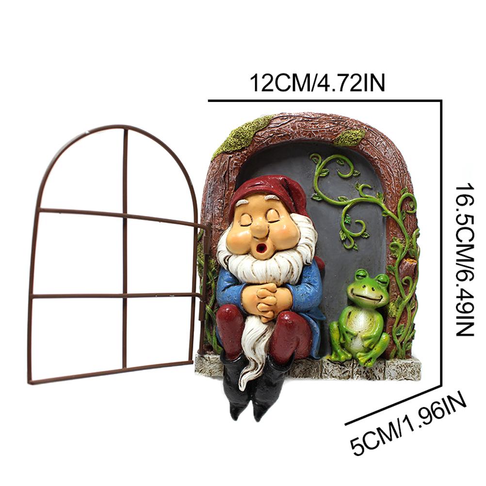 Mini Garten Harz Handwerk Dekoration Gnom Fenster Schlafen Garten Skulptur Gnom Outdoor Ornament Dekoration
