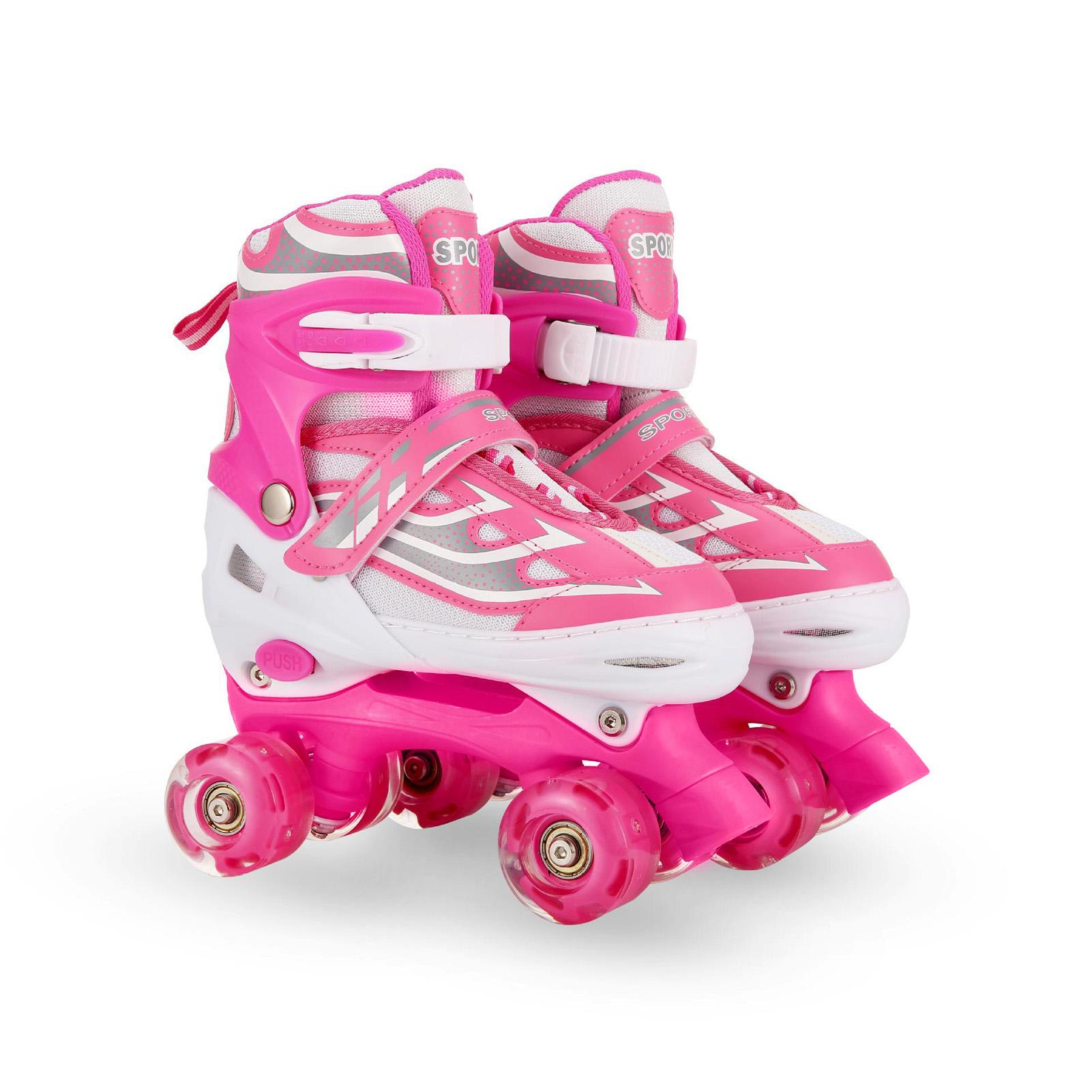 Leuchtende Rollschuhe für Kinder, perfekt für Mädchen im Alter von 5–8 Jahren, ideale Rollerblades für Kinder im Alter von 6–12 Jahren. L rosa