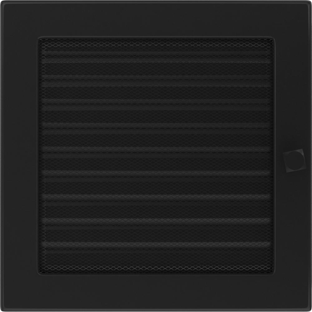 Lüftungsabdeckung 22x22 schwarz mit Jalousien