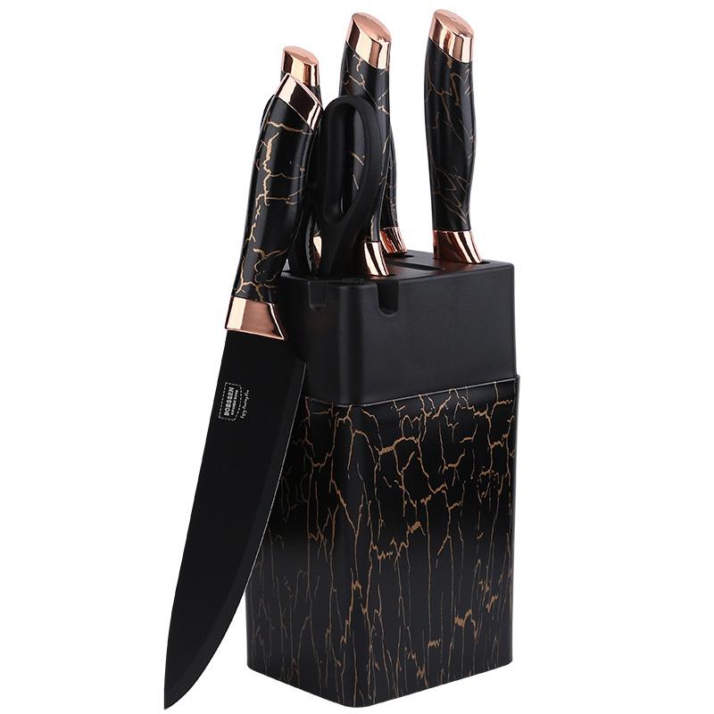 Küchenmesser-Set, Utility-Schneidemesser, Küchenschneidemesser, Edelstahl, Kochmesser, Hackmesser, Obstmesser, Kochutensilien schwarz