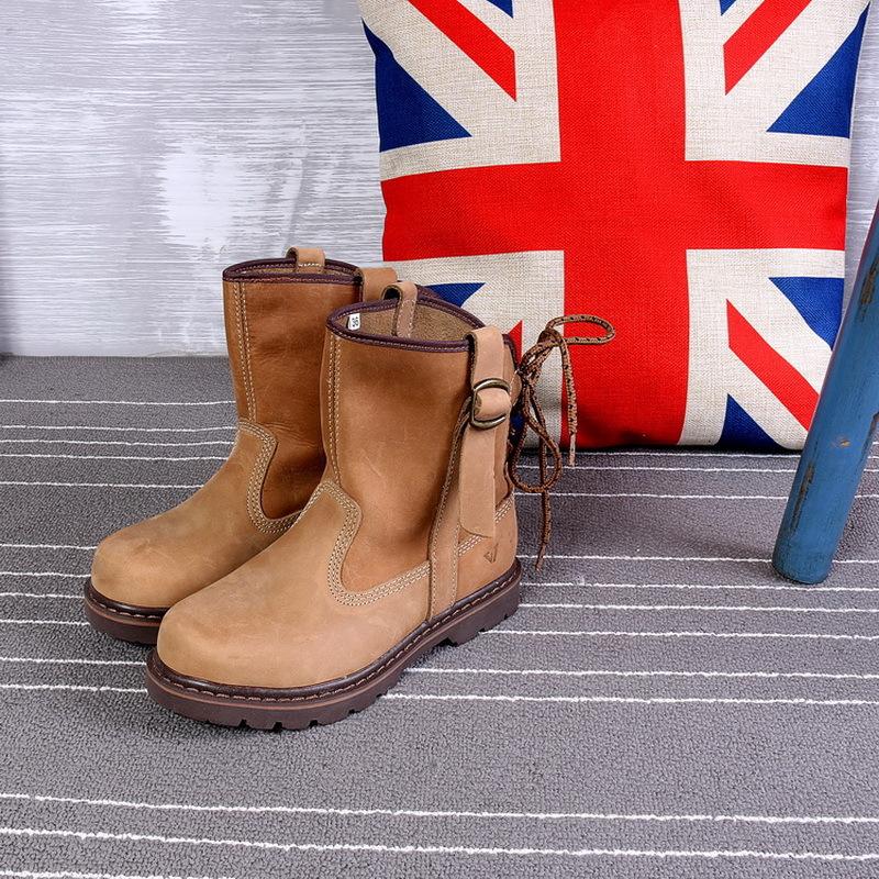 Kurze Lederstiefel Martin-Stiefel Damenstiefel Ritterstiefel Rindsleder Mongolische Stiefel Pferdestiefel Britische Outdoor-Stiefel Motorradstiefel 40