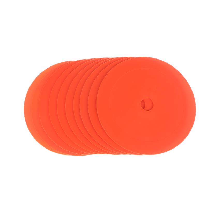 10 Stück Fußball Flache Hütchen Markierungsscheibe mit Löchern Fußball Basketball Sport Geschwindigkeit Beweglichkeit Trainingshilfen Markierungen orange