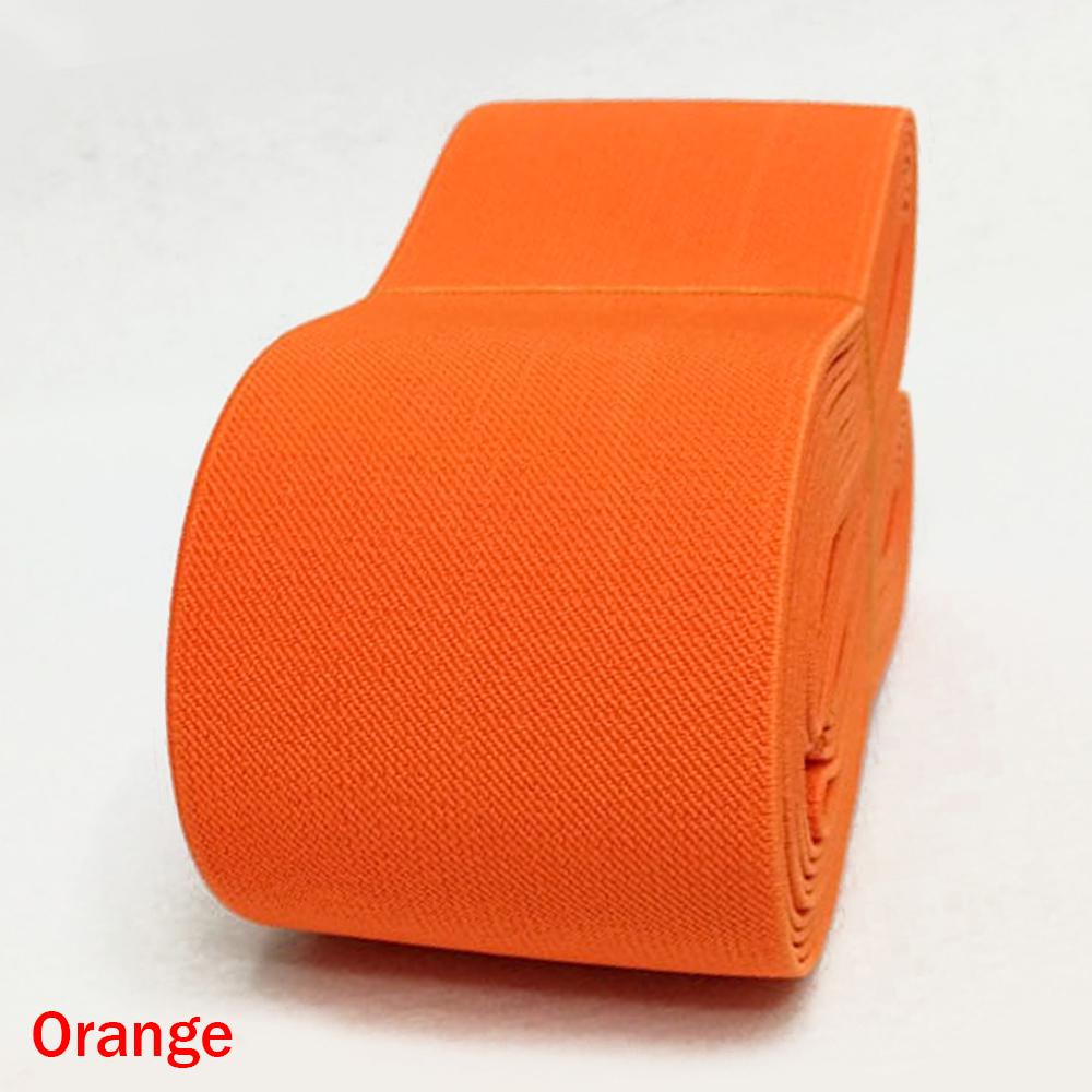 5 cm breites, flaches, elastisches Band, gewebtes Stretchband für Gesichtsmasken, Kostüme, Taillenmanschetten, Kleidung, DIY-Verzierungen, Materialien, Nähen, 5 m orange
