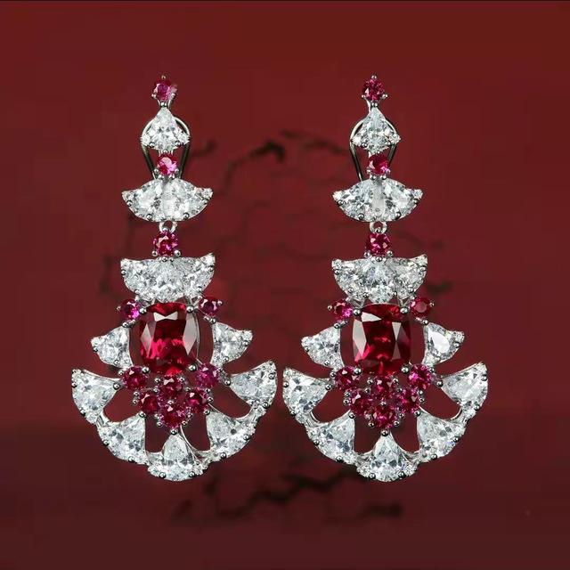 Solide 925 Sterling Silber Herkunft Rubin Edelstein Schmuck Ohrring Für Frauen Feine Aros Mujer Oreja Silber Orecchini Tropfen Ohrringe farbe: antik silber
