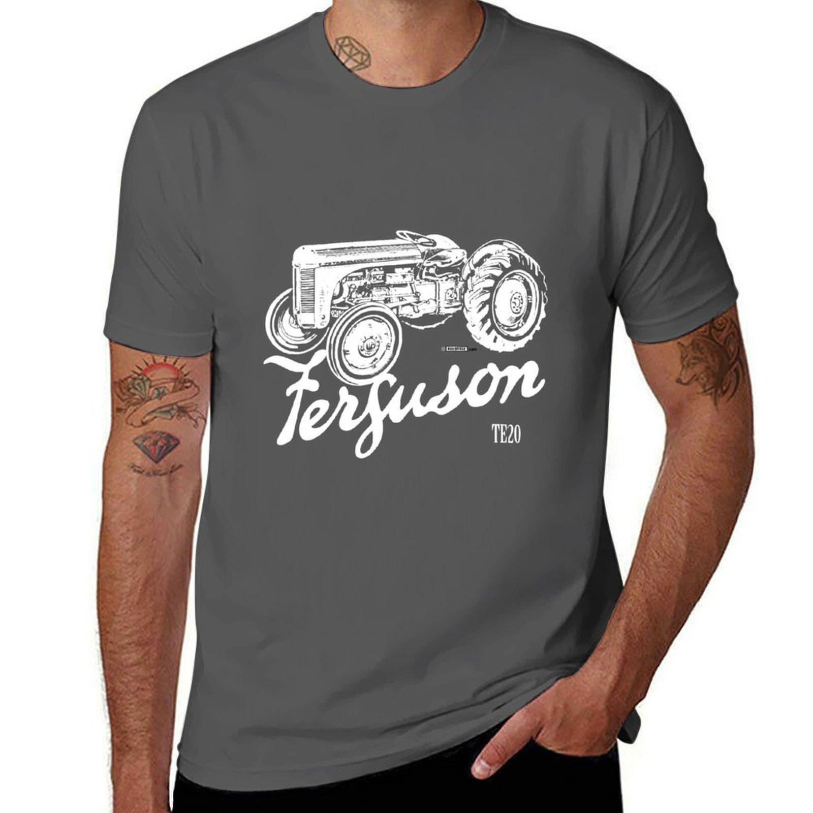 Ferguson TE20 Schriftzug und Illustration T-Shirt Herren T-Shirt Grafik Baumwoll-T-Shirt Pack T-Shirts Designer T-Shirt S