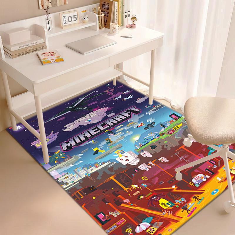Klassisches Sandbox-Xbox-Spiel Minecraft Teppich Teppich Haus Wohnzimmer Dekoration Tisch und Stühle rutschfeste Fußmatte Outdoor Picknickmatte Teppich A10 60x90cm( 23x35in )