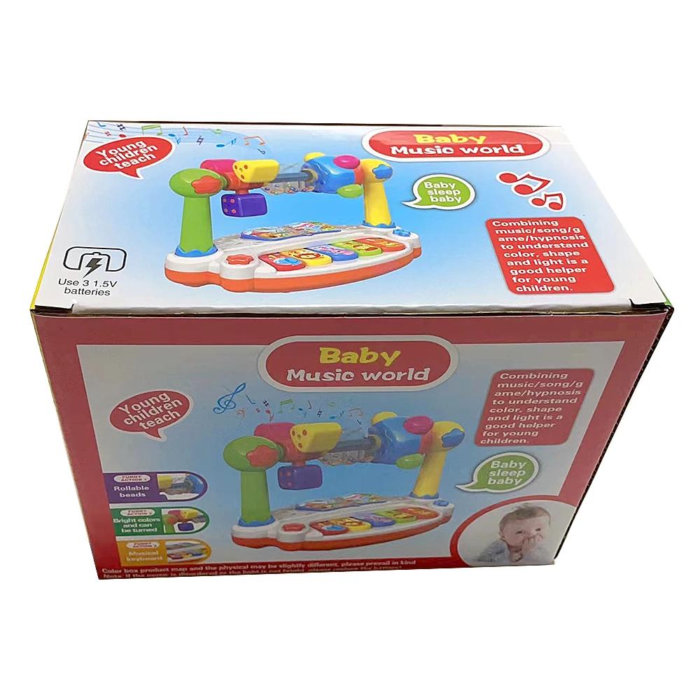 Drehbares Musik-Klavier-Keyboard für Kinder mit Licht und Ton Baby-Klavier-Spielzeug Musikalische Spielzeuge für Kleinkinder Frühpädagogisches Musikspielzeug Geschenke white