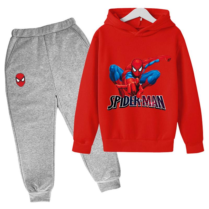 Marvel Spiderman Hoodies Hosen 2-teilige Sets Kleidung Frühling Herbst Baby Jungen Mädchen Kinder Mode Kostüm Kinder Trainingsanzüge Cartoon 4 bis 14 Jahre 110
