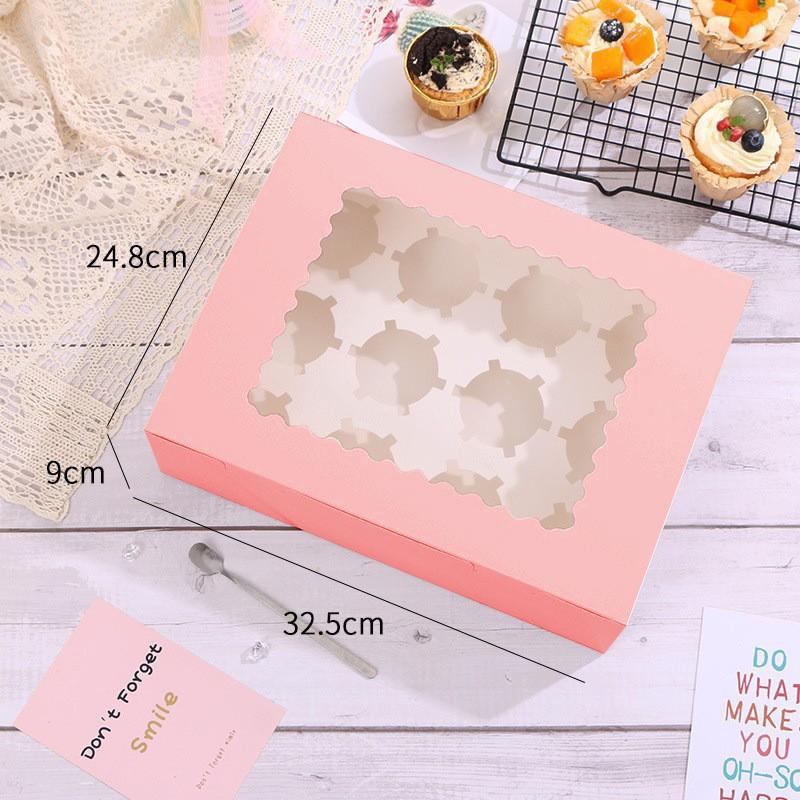 5 Stück, Fenster Backkuchen Verpackungsboxen, Rosa Cupcake-Boxen, Verwendet für Cupcakes, Macarons, Süßigkeiten, Geburtstage, Hochzeiten, Jubiläen und Partys rosa
