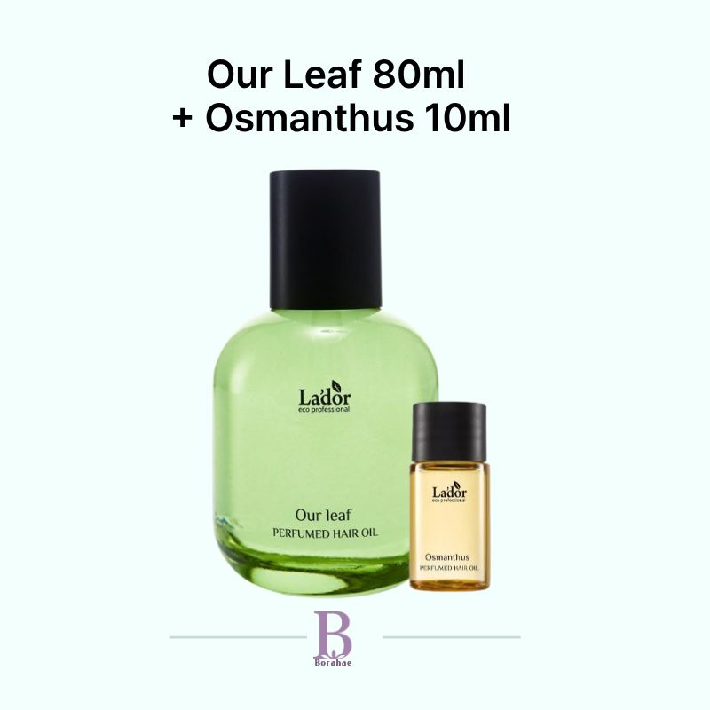 LADOR BTS JIMIN Haaröl Angel Muguet 80ml + Spezielles Geschenk Mini-Fotobuch / 2,71 fl.oz Osmanthus 5)Our Leaf 80ml + Osmanthus 10ml
