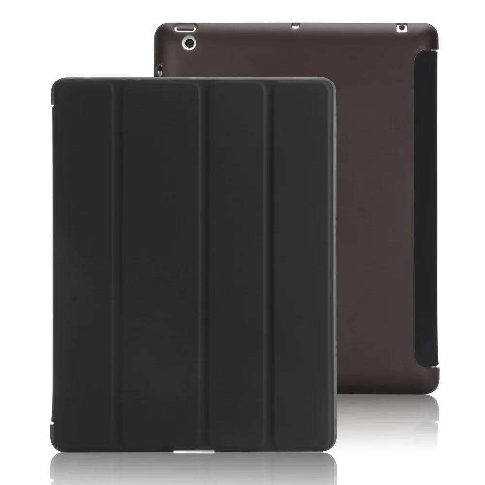 Für iPad 2 3 4 Hülle Leder Flip Cover für iPad 2 Hülle A1396 Smart Stand Halter Funda für iPad 4 Hülle A1458 A1460 schwarz