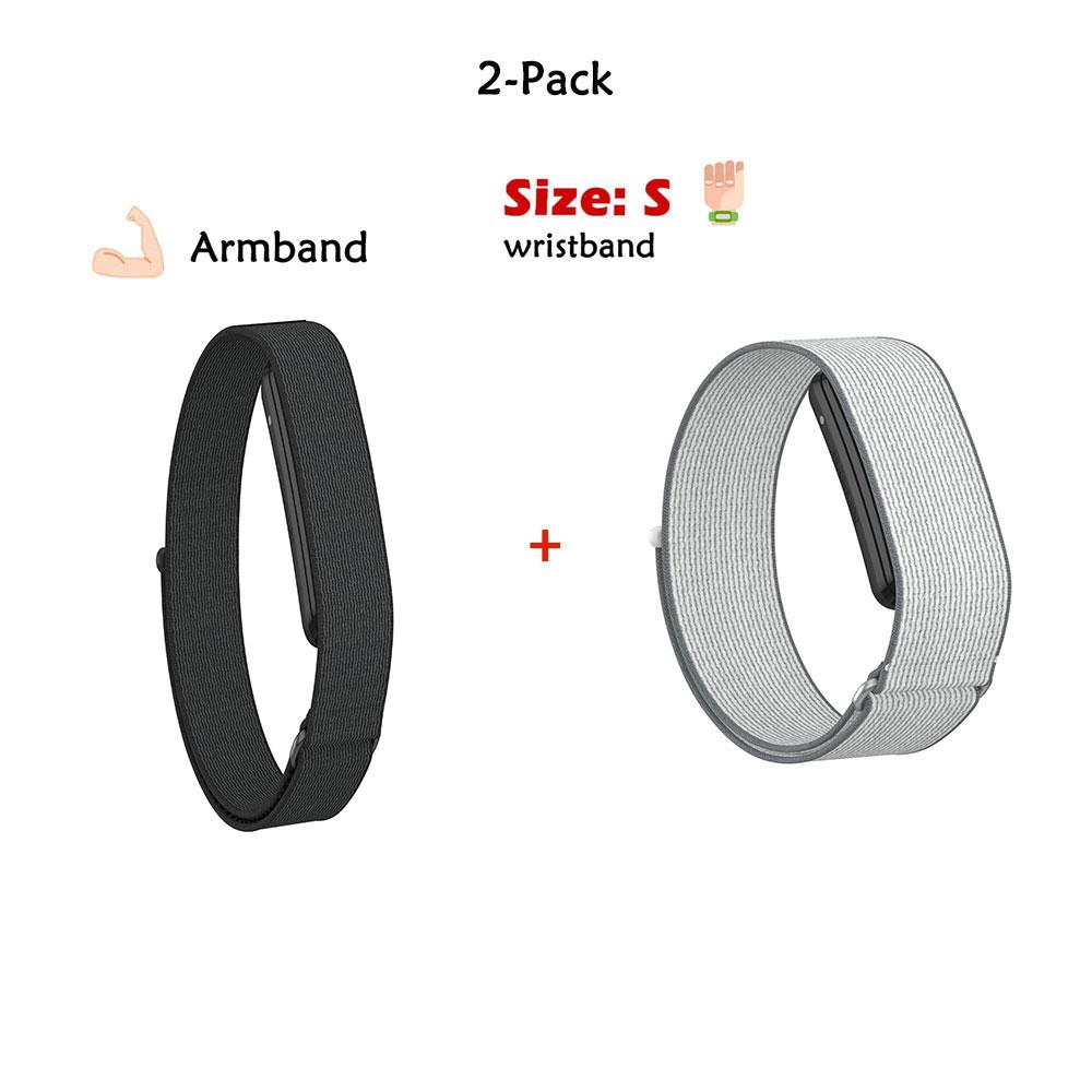 2 Stück Nylon-Handgelenk-/Armband Exklusiv für Garmin CIRQA Smart Band Leichtes Armband Atmungsaktiv für Garmin CIRQA Den ganzen Tag tragen For Garmin CIRQA black