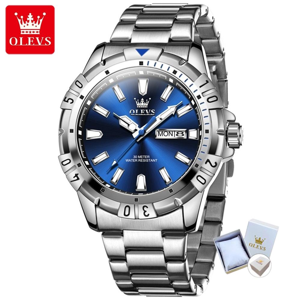 Neue Top-Herrenuhren Green Water Ghost Quarz, leuchtende Herrenuhr High-End-Uhr blau