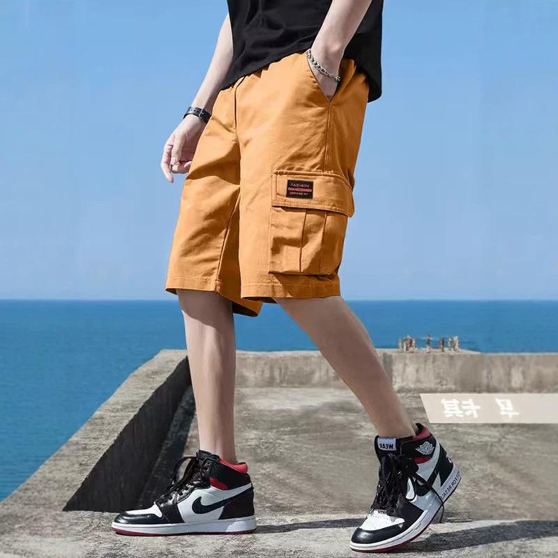 M-8XL Herren Trend Cargo-Shorts Herren Buchstabendruck Tasche Shorts Sommer Mode Lässig Gerade Shorts Herren Ropa Hombre 5XL khaki