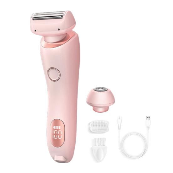 2-in-1-Elektrorasierer für Damen, wiederaufladbar über USB, wasserdicht, tragbar, für unterwegs, Gesicht, Körper, Bikinizone, Arme und Beine, Rasierer, Epilierer, Trimmer