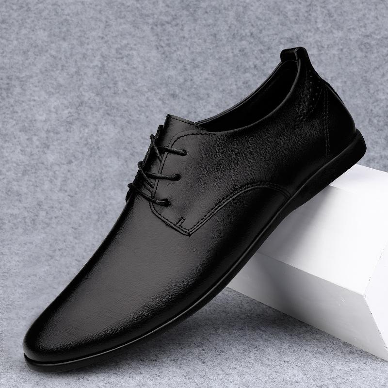 Mode Einfache Herren Oxford Schuhe Atmungsaktiv Männlichen Business Schuhe Handgemachte Formelle Kleidung Schuhe Echtes Leder Männer Casual Schuhe 43 schwarz