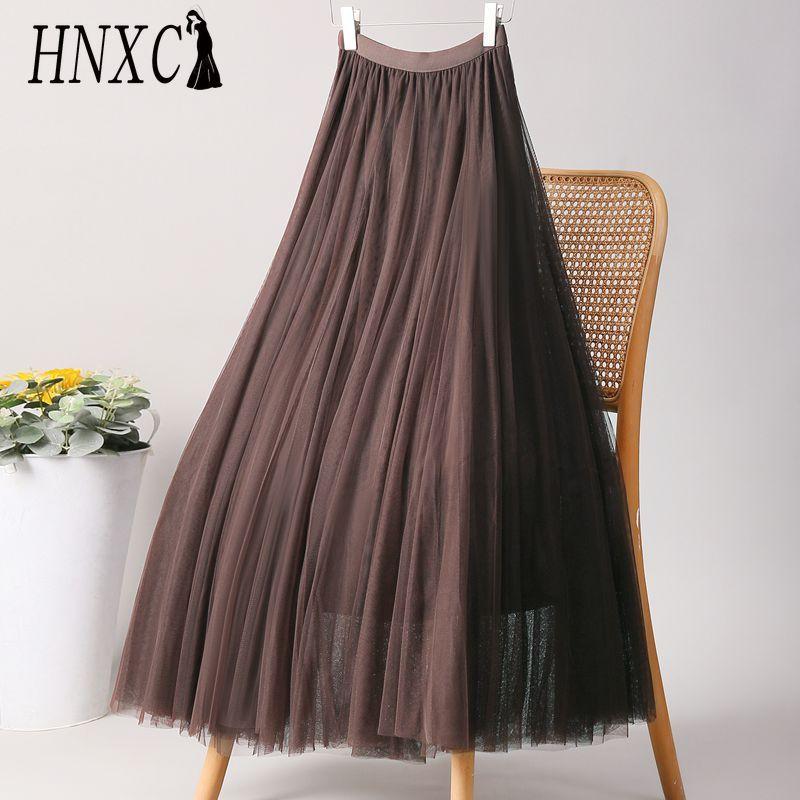 HNXC 28 Farben Damenmode Lässiger Sommer Frühlingsrock XL dunkel kaffee