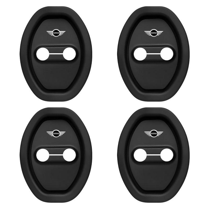 4 Stück Auto Türstopper Abdeckung Türschloss Schutzhüllen Autozubehör Für MINI Cooper One S Clubman R50 R53 R56 R60 F55 F56 R57 R58 R59 black