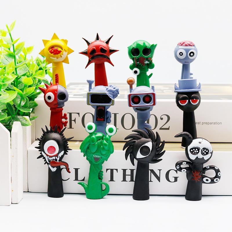 12 Stück Sprunki Figur Spiel Figur Sprankey Juguetes Sprunky Figuren Jouet PVC Sprunki Figuren Spielzeug Set Schönes Design