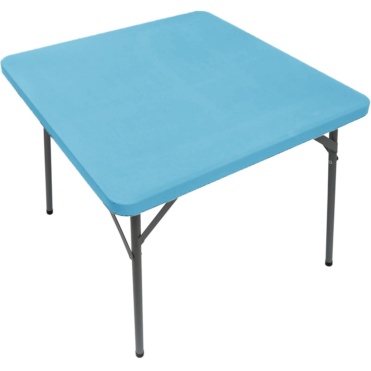 Quadratische Einbautischdecke, elastische Tischdecke für Esszimmer, Küche, Zuhause, Party, Stretch-Spandex-Tischdecke, Schonbezug himmelblaue
