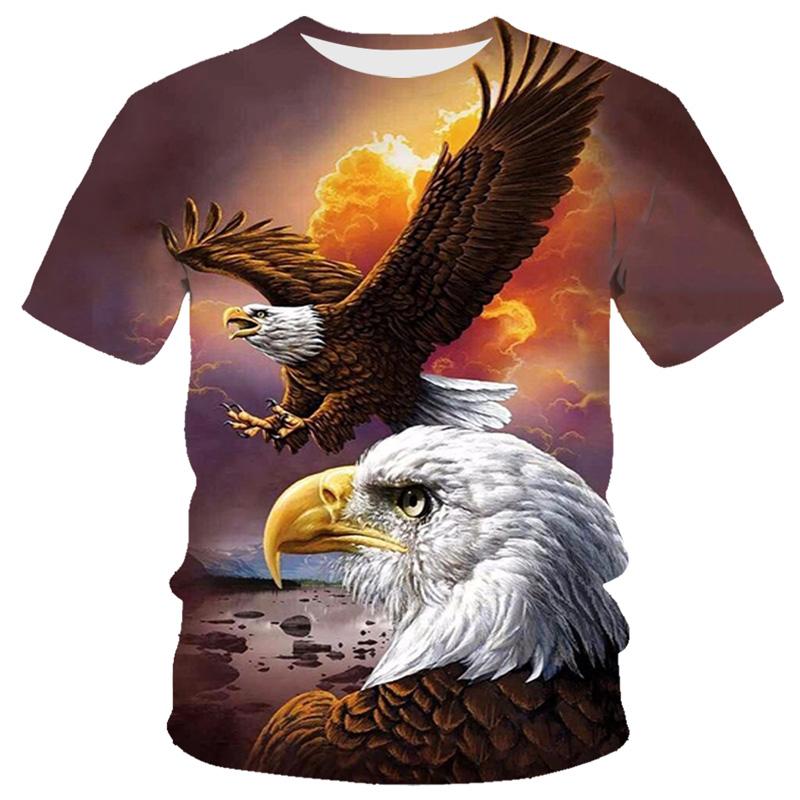 Mode Sommer Adler Und Flamme Phoenix Tier 3d Gedruckt T Shirt Für männer T Shirt Oansatz Kurzarm Übergroßen t-shirt Top Heißer 2XL