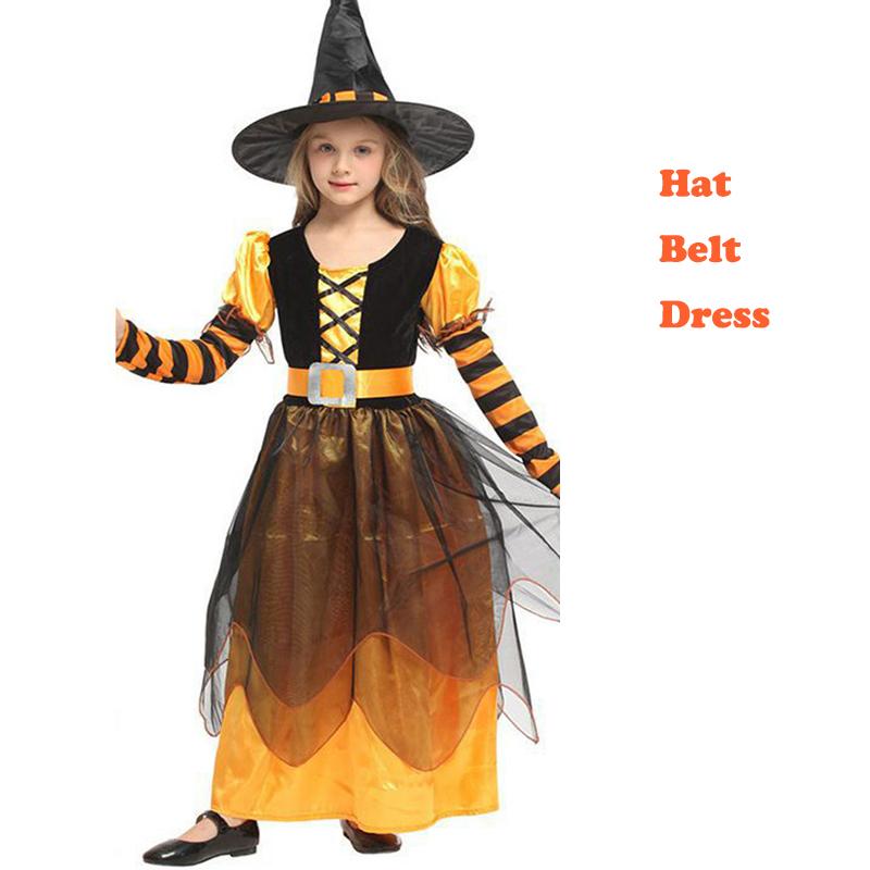 Halloween Kinder Violettes Hexenkostüm Mädchen Märchen Zauberer Kleid Kinderkleidung Baby Fledermaus Spinne Party Cosplay Outfit 2-12J 4-5T (M) black