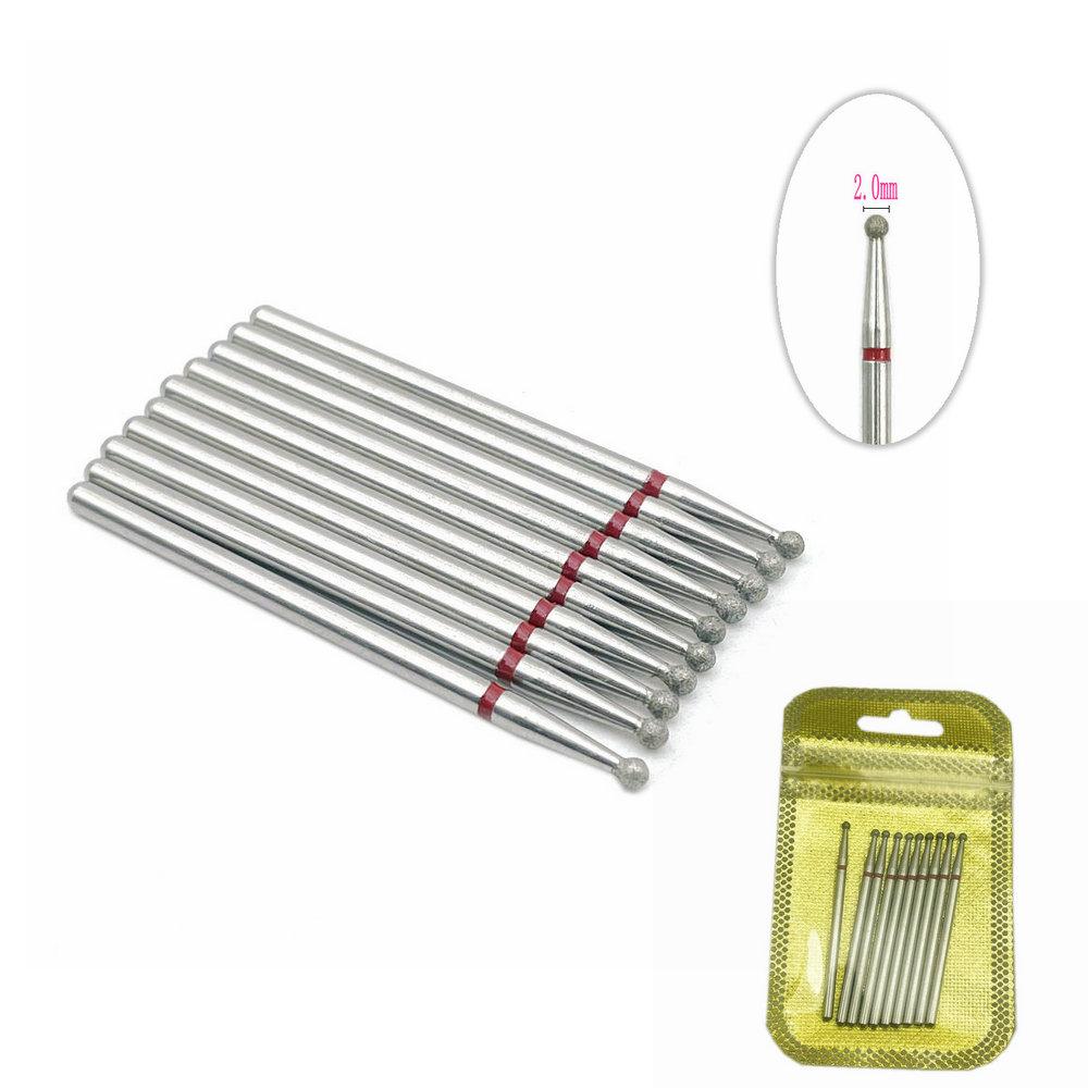10 teile/paket Nagel Bohrer Polierer Diamant Nagel Bohrer Dreh Bits Für Elektrische Maniküre Maschine Fräser Bur Nagel Bohrer FD-JC038-2F