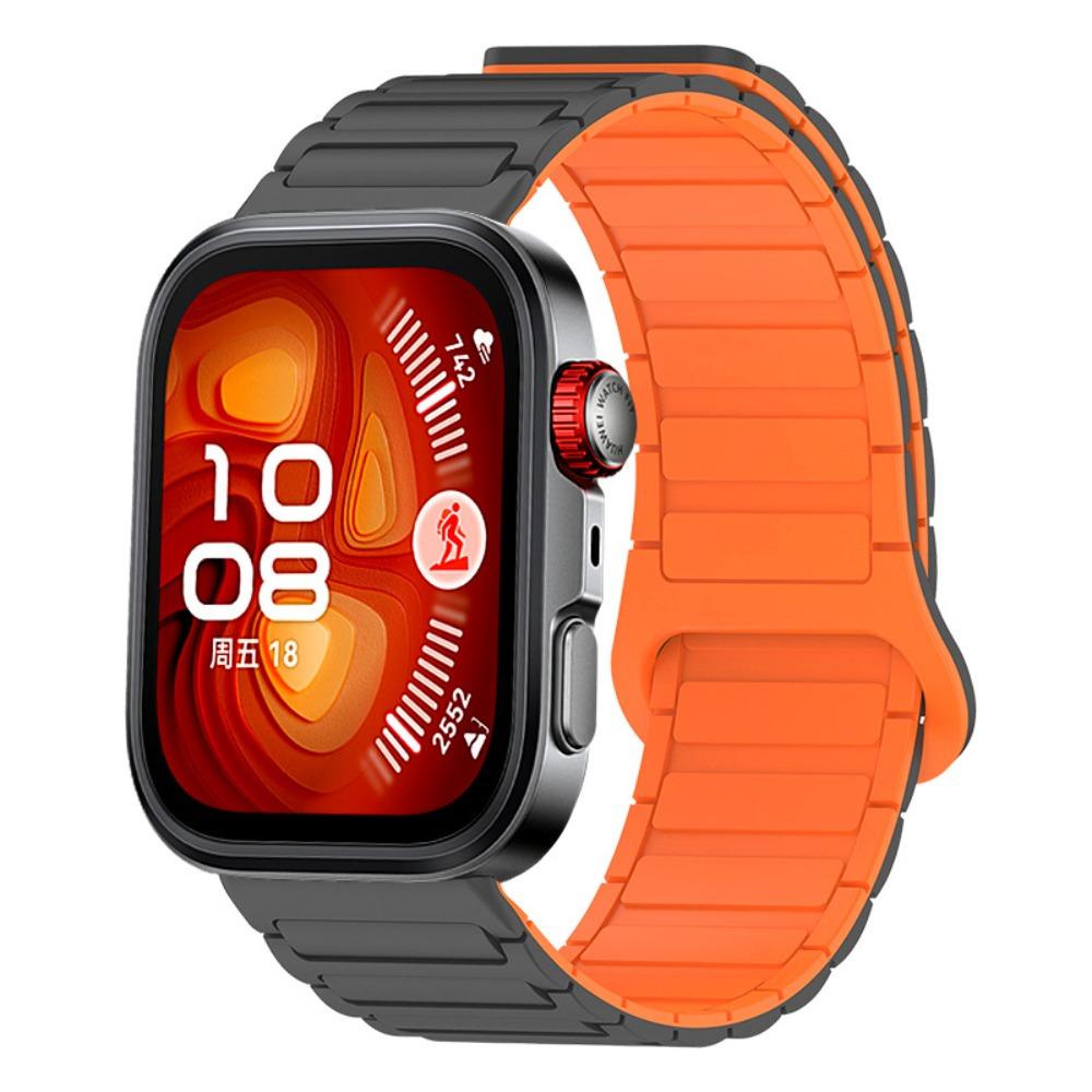 Magnetisches Schlaufband für Huawei Watch Fit 5/5 Pro/4 Pro/4/3 Riemen NEUES Silikon Ersatzband Armband für Huawei Watch Fit 5/5 Pro Band orange/graue