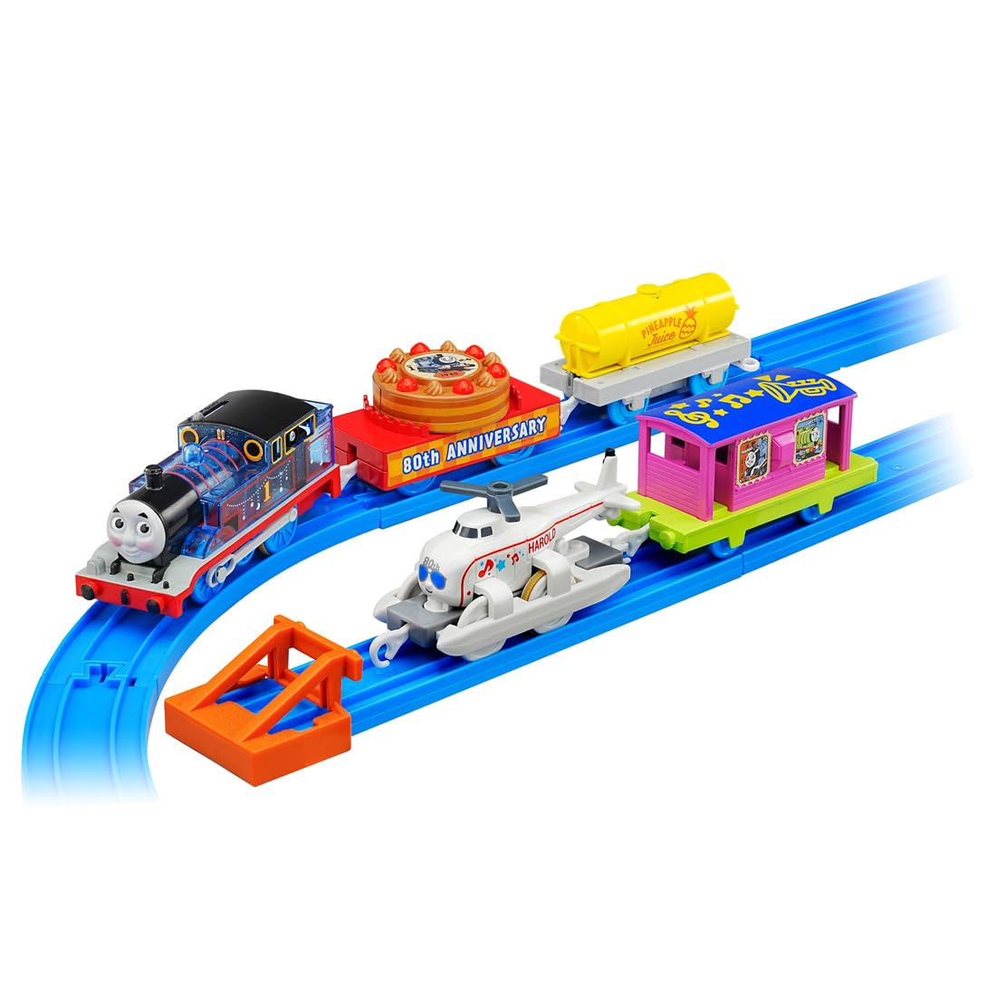 Takara Tomy Plarail Thomas 80. Jahrestag von Thomas und seine Freunde Originalveröffentlichung Thomas und Harold Party Collection Zug Zugspielzeug ab 3 Jahren