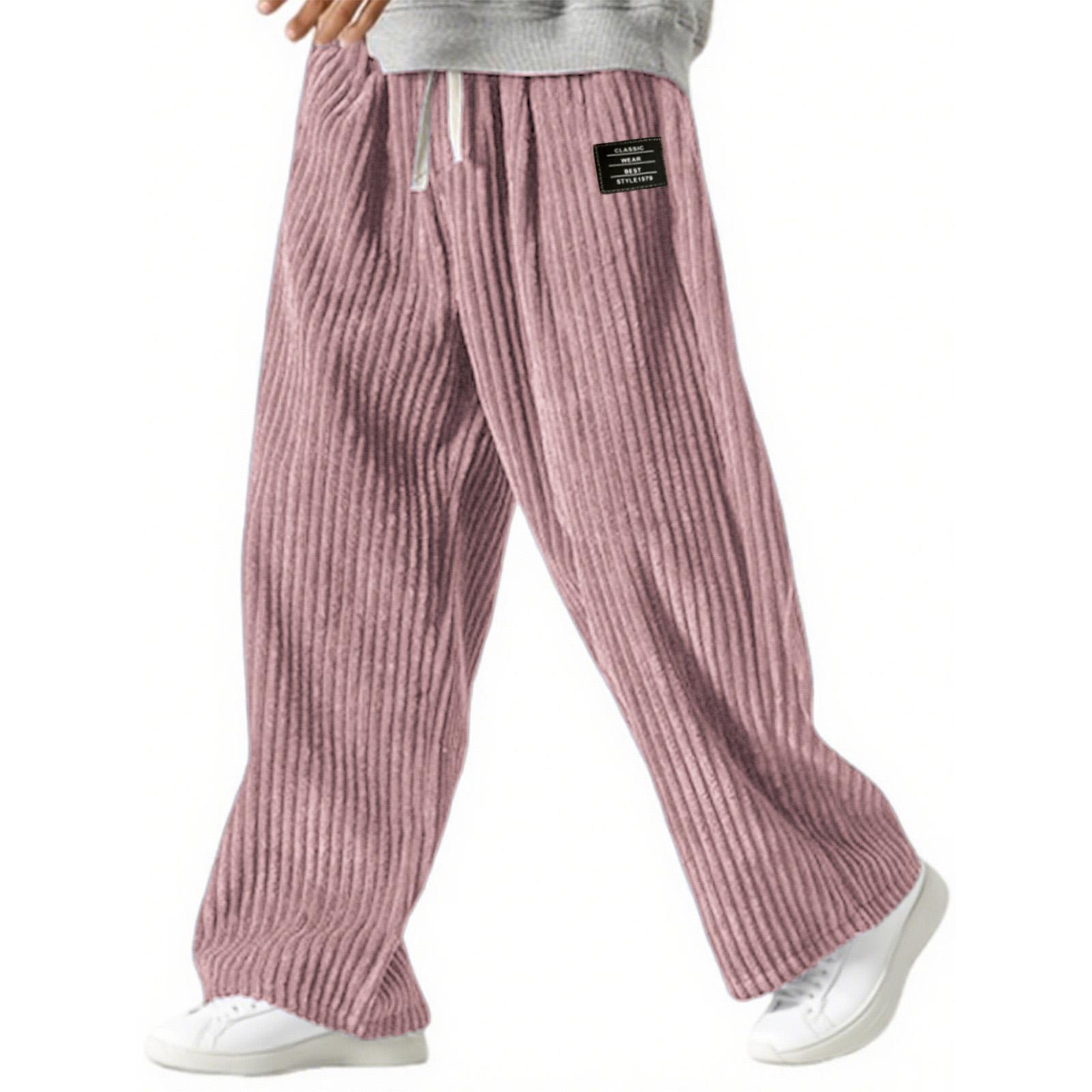 Herrenmode Freizeit Mittlere Taille Langer Stil Freizeithose XXL rosa