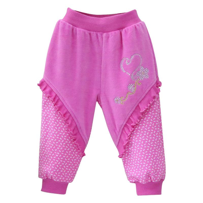 Neugeborenenhosen Mädchen Kleinkindkleidung Samt Winter Frühling Hosen Bestickt Kinderbekleidung Lange Hosen Bekleidung 62 rosa