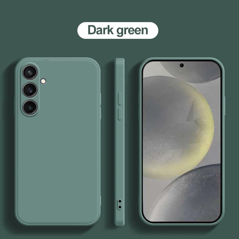 24 Ultra Plus S24Ultra Fall Oringal Flüssigkeit Silikon Telefon Fall Für Samsung Galaxy S24 S 24 Ultra Plus S24Ultra Weiche Abdeckung For Galaxy S24 Ultra dunkelgrüne