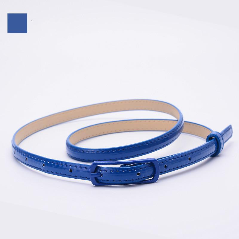 1 stücke Damen Feinen Gürtel Japanische Wort Schnalle PU Gürtel Damen Mode Gürtel Dünne Taille Rock saphirblau