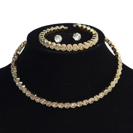 Attraktives Hochzeits-Schmuckset, exquisite Handwerkskunst, weibliche Anziehsachen goldgelb