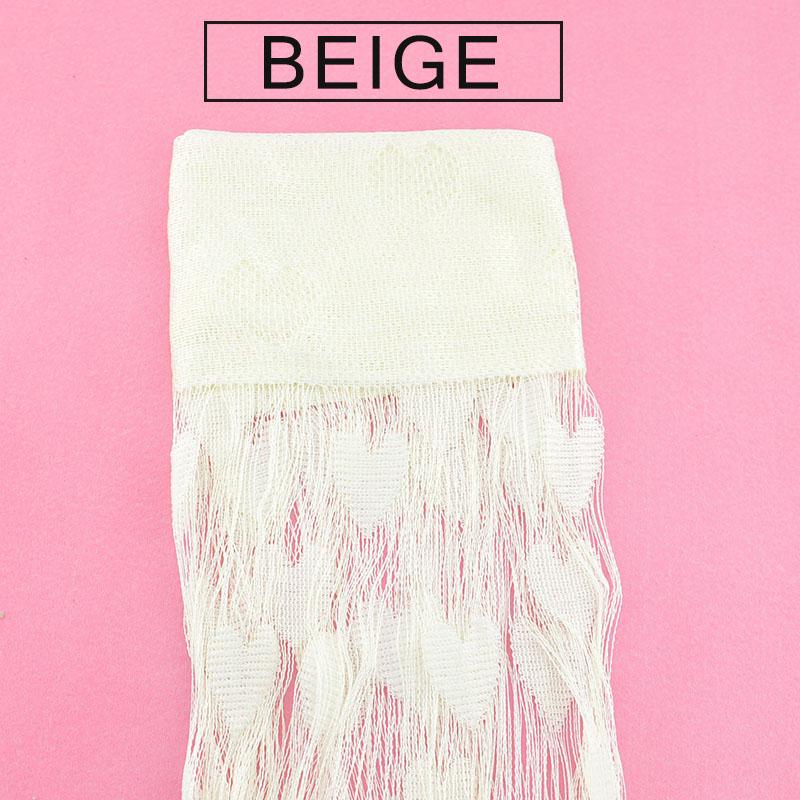 100*200Cm Romantische herzförmige String Gardinen für Wohnzimmer Schlafzimmer Vorhang beige