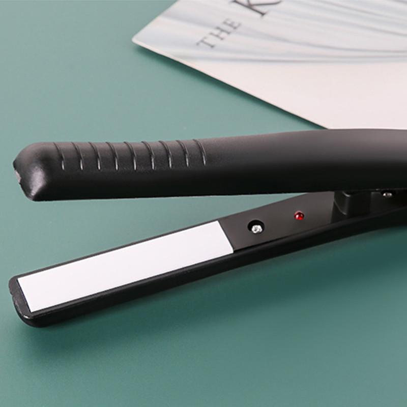 Mini elektrischer Keramik-Haarglätter, Haarpflege, Glättung, Crimper, Pro-Styling, Lockenwickler EU Plug schwarz