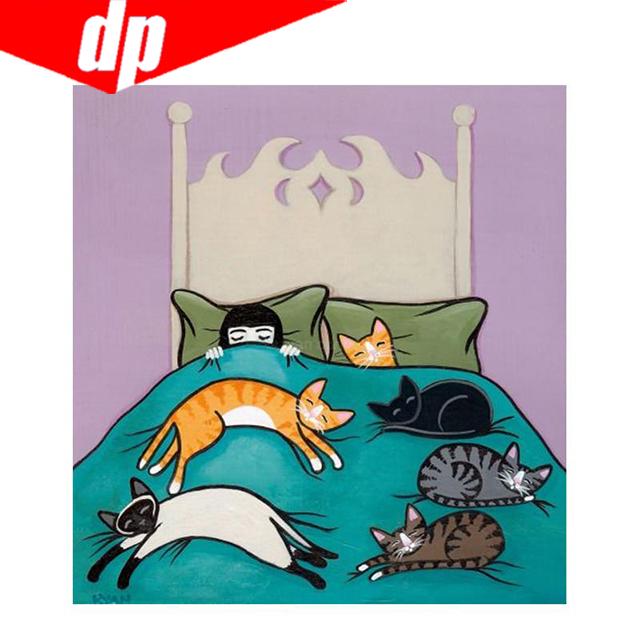 Voll Diamant Stickerei Katze 5D Diamant Malerei Kreuzstich 3D Diamant Mosaik Handarbeit 20x20