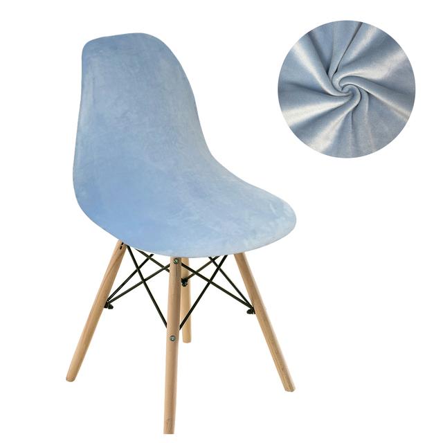 Spandex-Samt-Stuhlbezug mit kurzer Rückenlehne, Stretch-Schonbezüge, elastischer Sitz, Stuhlhussen für Esszimmer, Bar, Büro, Party, Banquate, 1 Stück 1 PCS himmelblaue