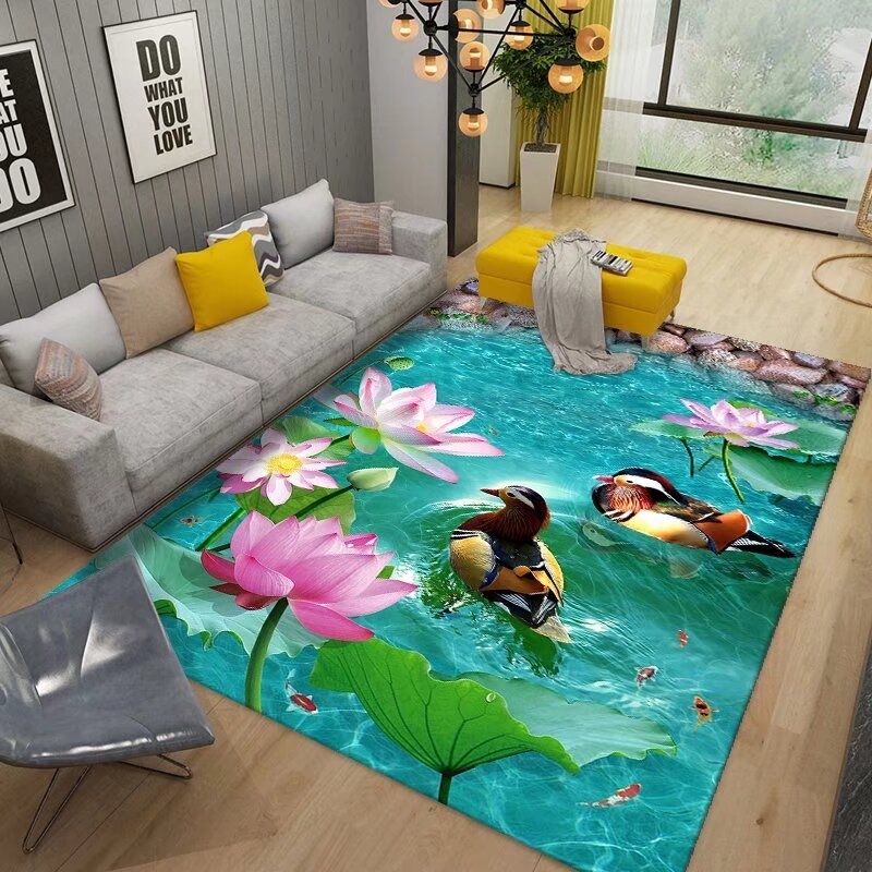 3D-Teppich mit Meeres- und Strandmotiv für Wohnzimmer, Schlafzimmer, rutschfest, für Wohnzimmer, Sofa, Boden, große Fläche, Dekoration, Teppich, Zuhause, Flur, Balkon, Badezimmermatte 80x120Cm