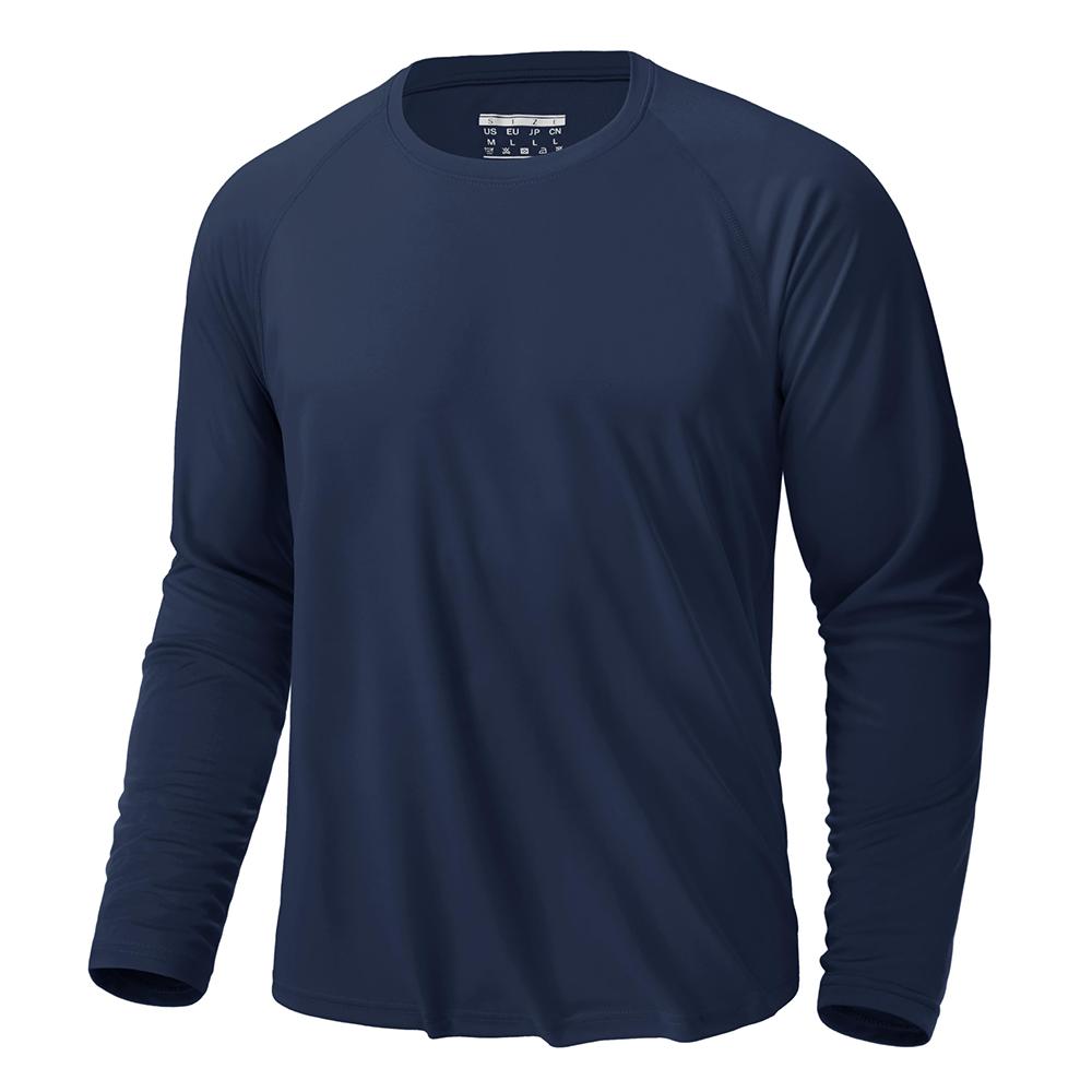 TACVASEN UPF 50+ Sonnenschutz T-Shirts Herren Schnelltrocknend Langarm Sport T-Shirts Performance Sport T-Shirts Oberteile M blue