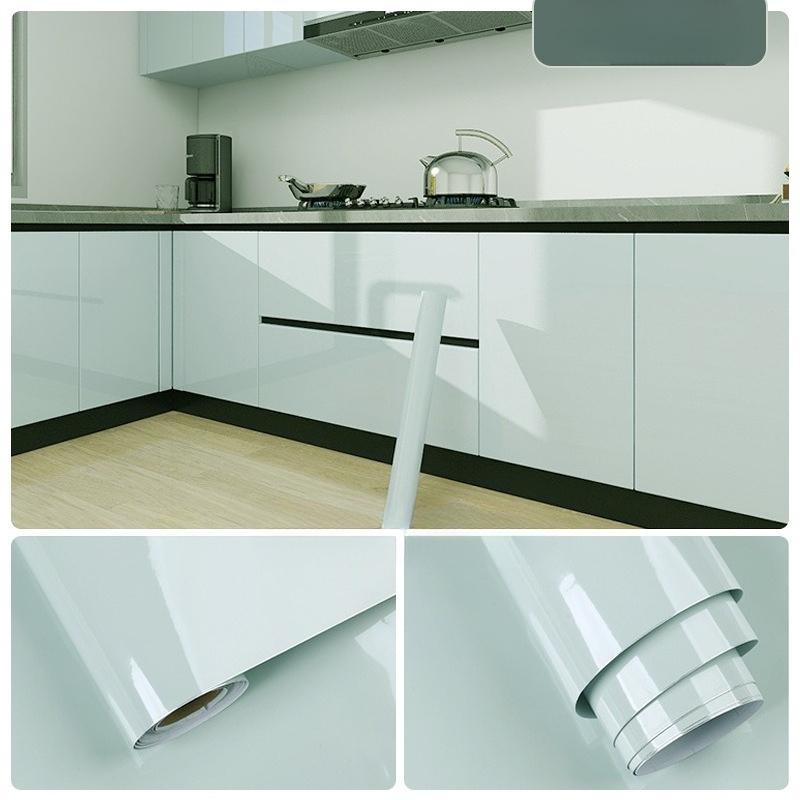 Küche Ölbeständige Tapete Wasserdichte Selbstklebende Aufkleber Schrank Renovierung Formaldehydfrei Schimmelresistent Wanddekor 60cm*3m hellblaue